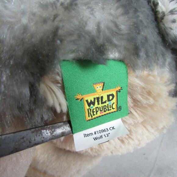 Wild Republic Stuffed Plush Gray Wolf Toy Animal 12" in Seated Pose - Picture 5 of 8